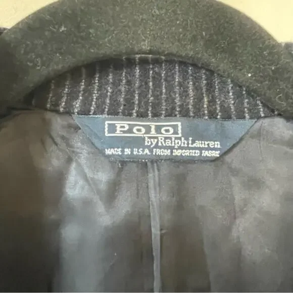 POLO RALPH LAUREN charcoal w/gray stripe wool & cashmere blend sport coat 42L - Picture 6 of 6